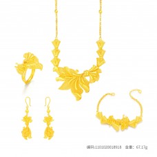 足金花卉蝴蝶結套裝